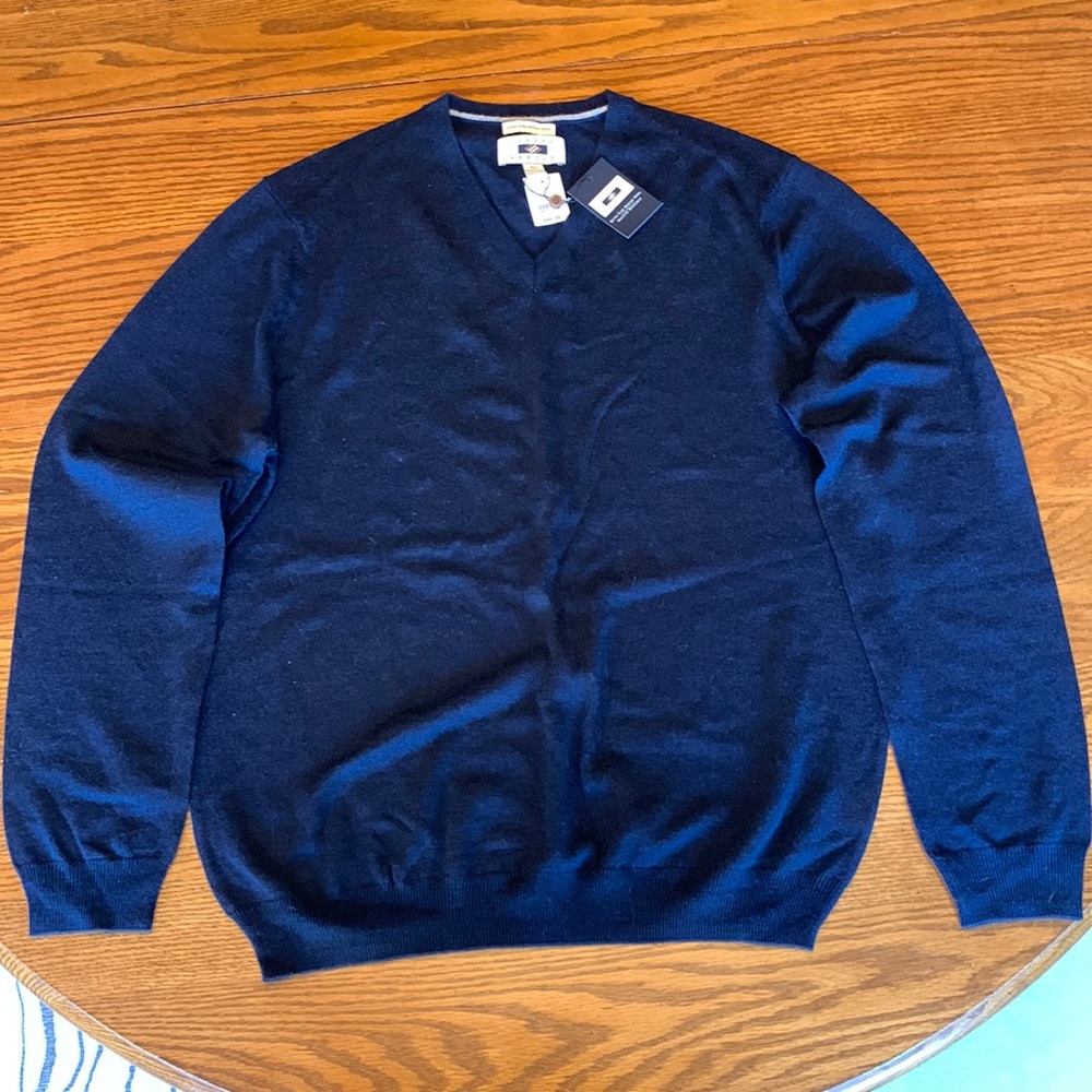 Joseph Abbound Navy Extra Fine Merino Wool Sweater